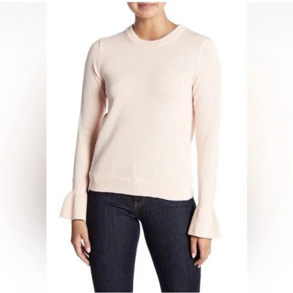 J Crew Sweater Womens S Cotton Knit Long Sleeve Bell Ruffle Cuff Romantic Boho